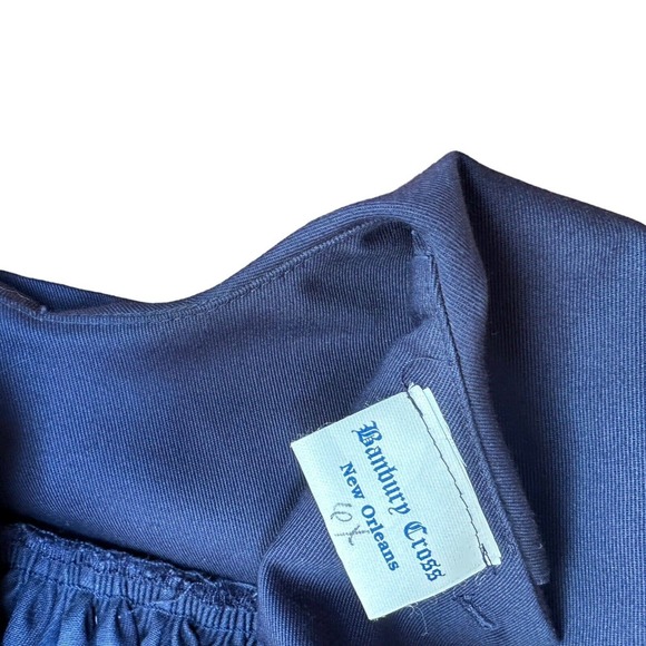 Vintage Girls Sailor Dress Blue Maxi Large Collar Puff Sleeves Banbury Cross 6X - Picture 7 of 7